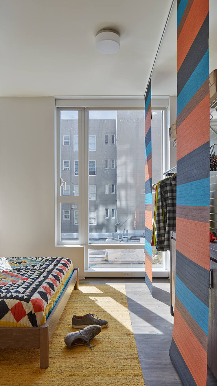 Bedroom with hard surface flooring