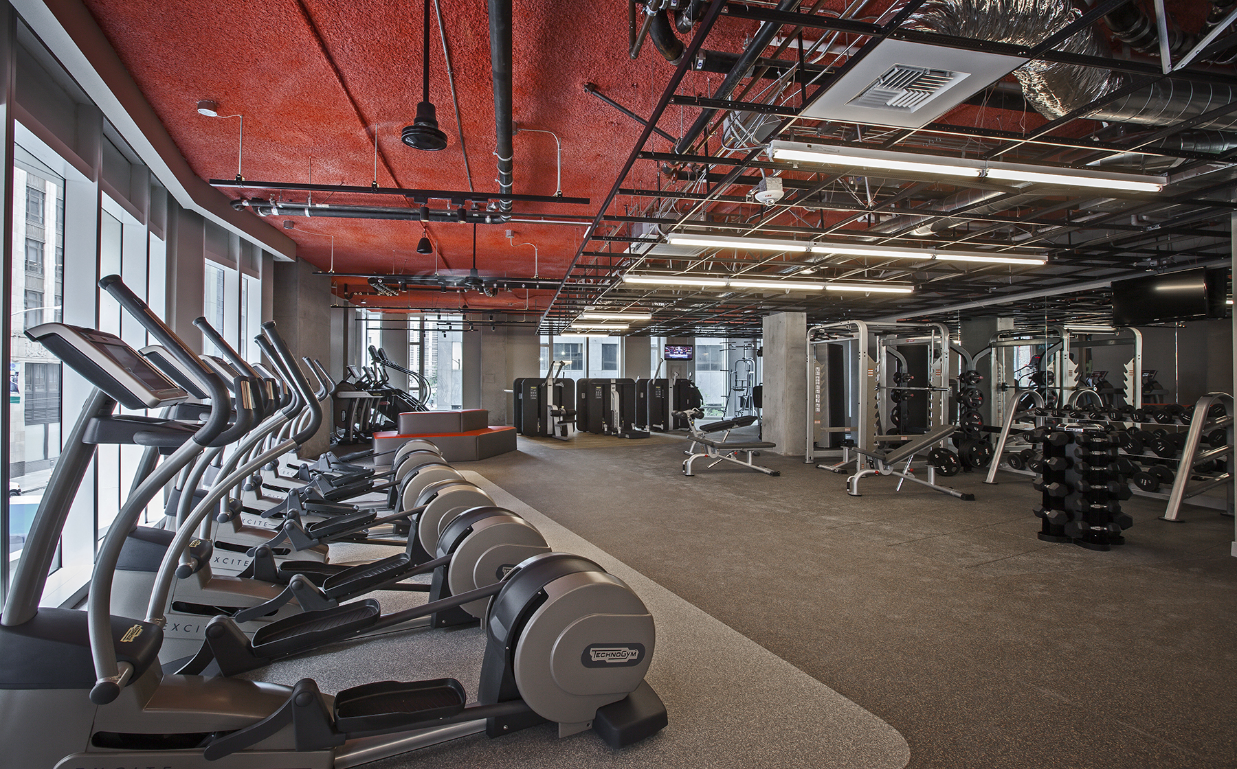 Fitness center with cardio and strength equipment