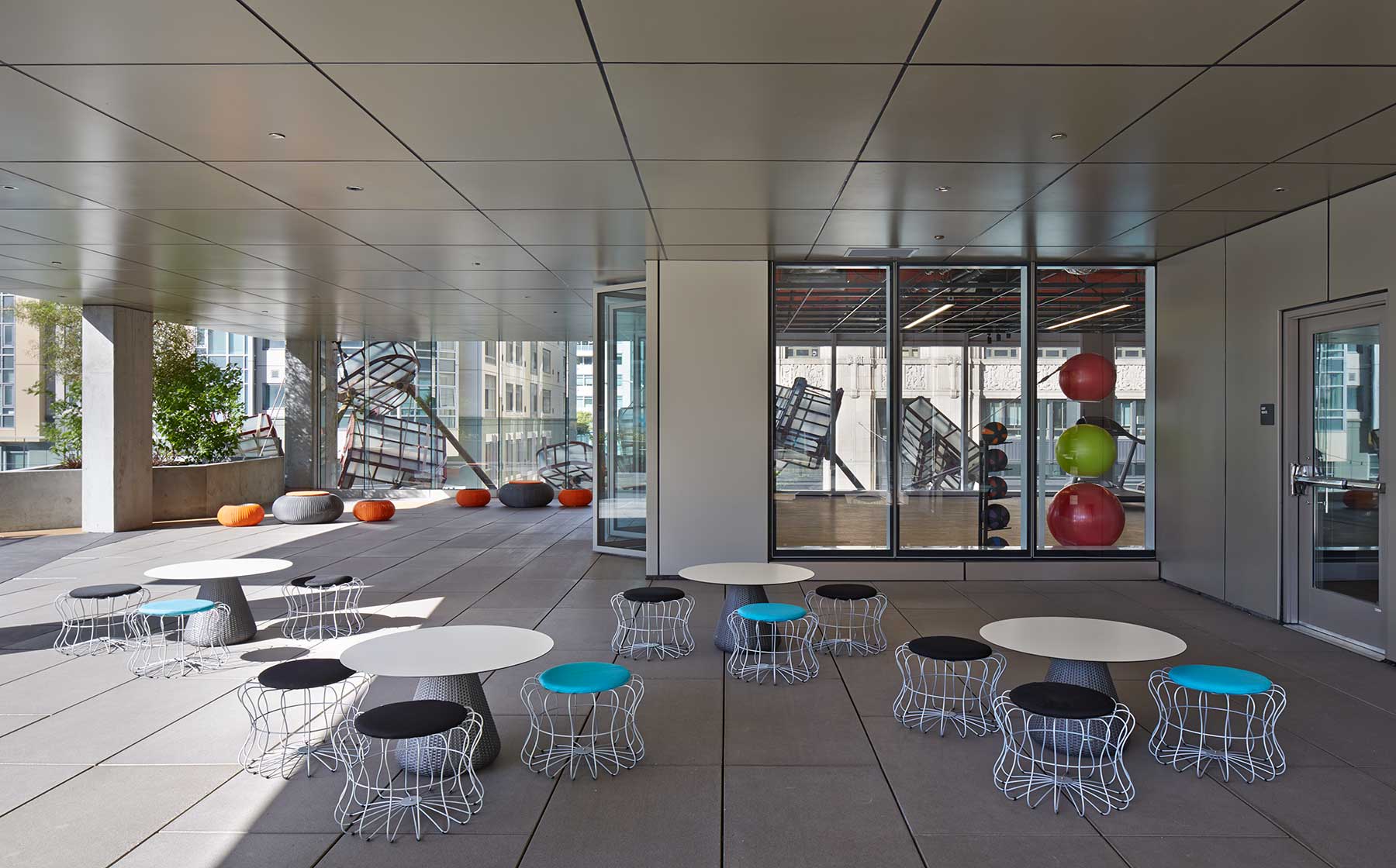 Outdoor chill lounge with common area seating